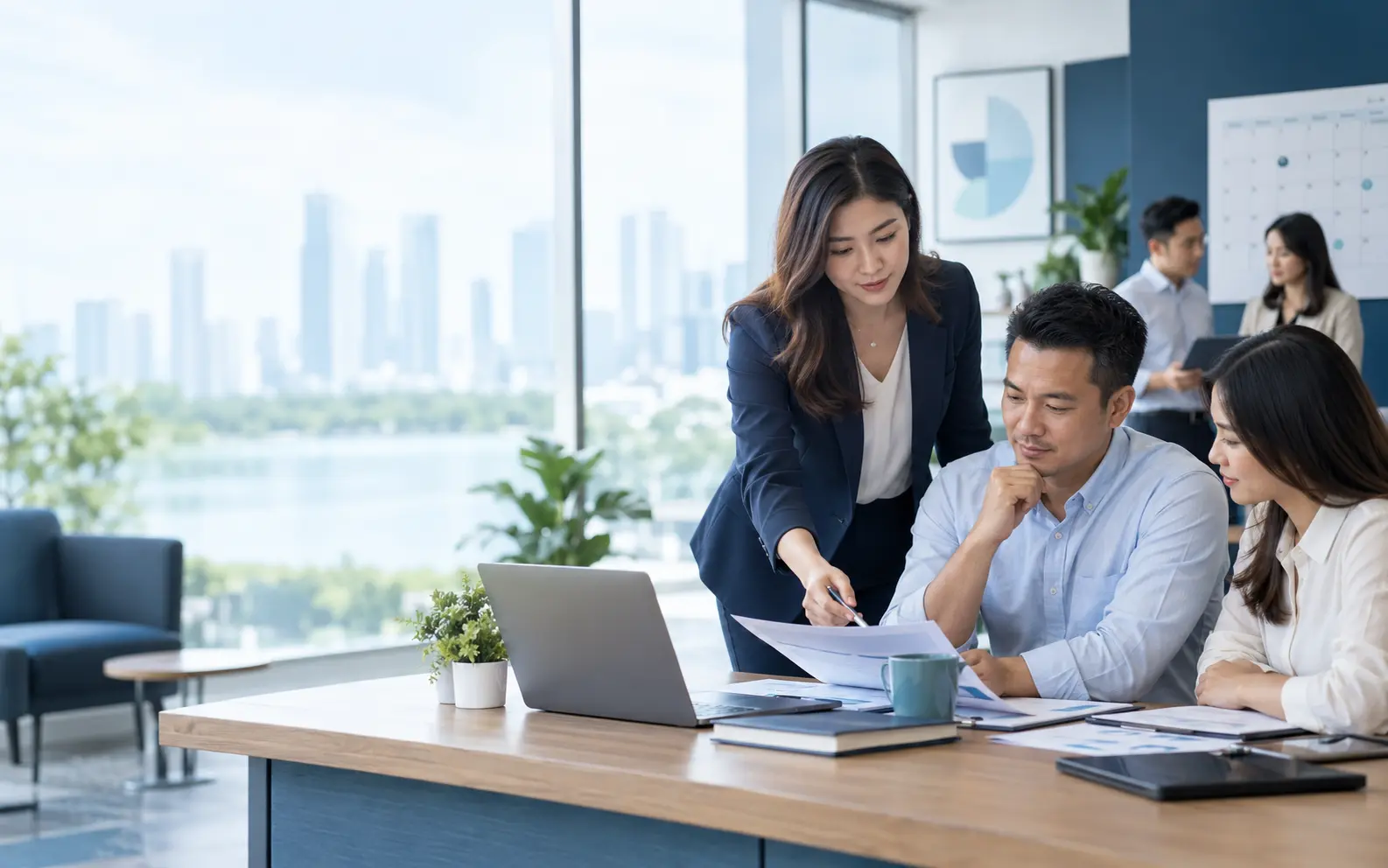 Payroll and HR professionals working with a business team